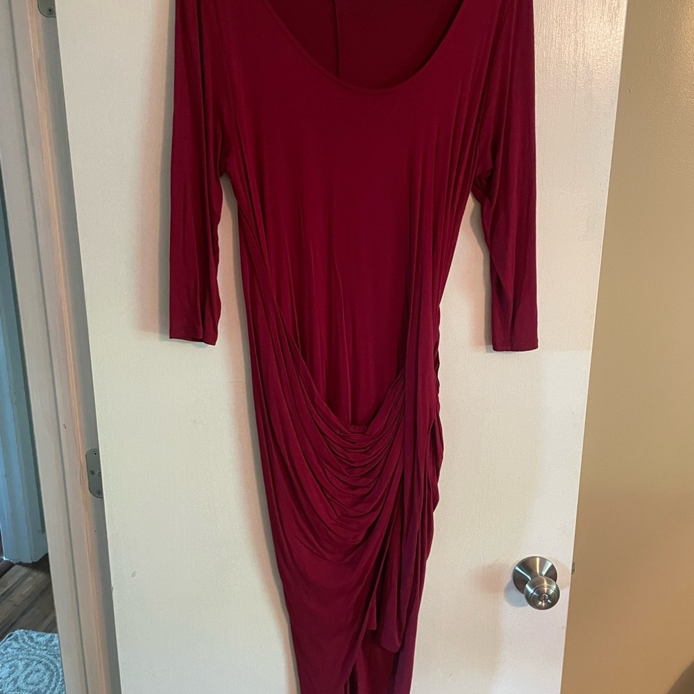 The Vanity Room Burgundy Long Sleeve Dress